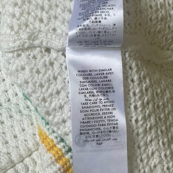 CASABLANCA Camp-Collar Logo-Appliquéd Striped Open-Knit Stretch-Cotton Shirt - Picture 10 of 10